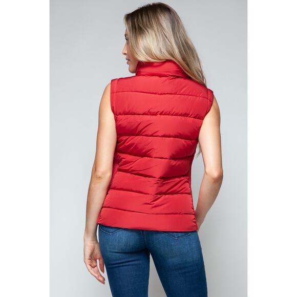 SNOBBISH Red Zip Up Turtleneck Puffer Vest Full Zip Pockets New Fall Winter - Picture 6 of 8